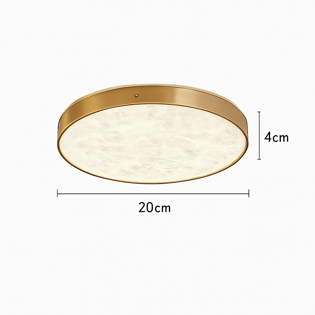 plafonnier led en marbre fin design simple et moderne en cuivre brossé