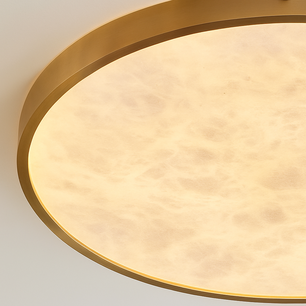 plafonnier led en marbre fin design simple et moderne en cuivre brossé