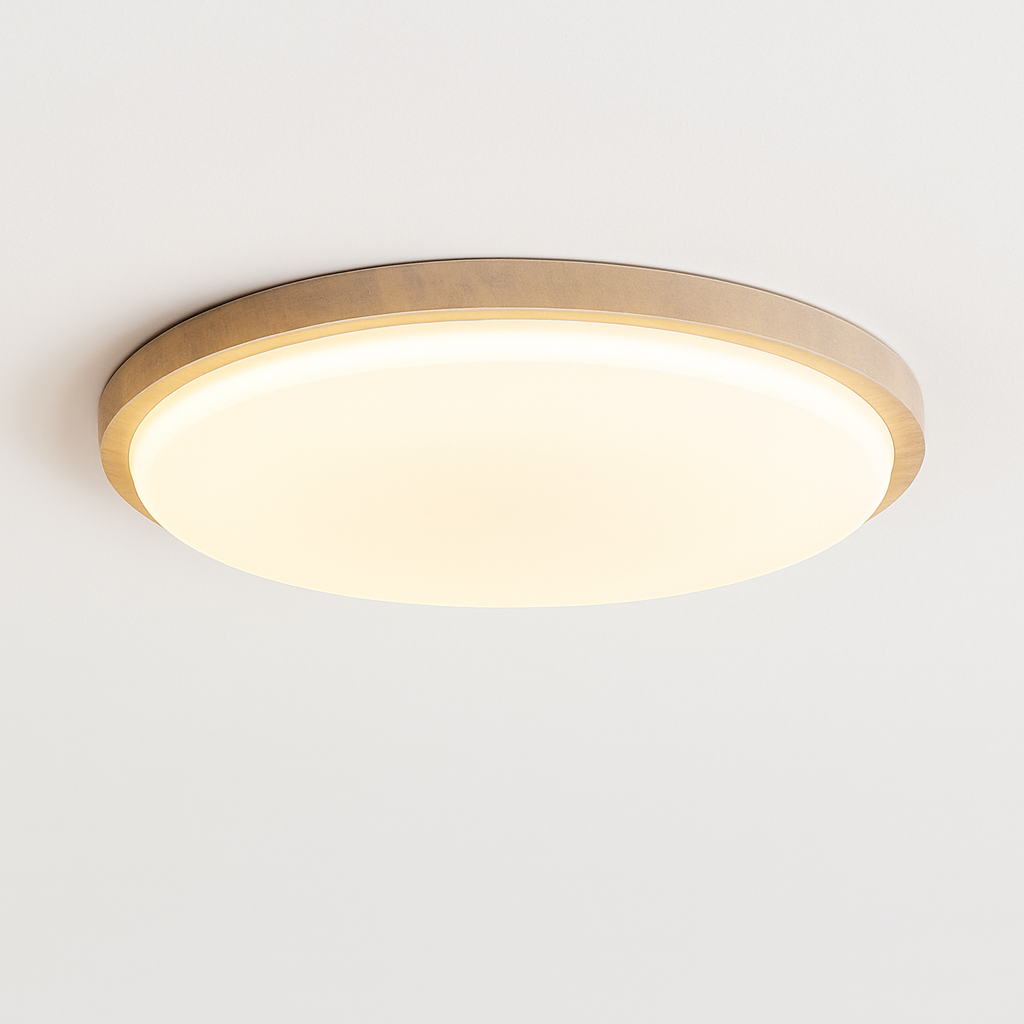 Plafonnier Led en travertin jaune