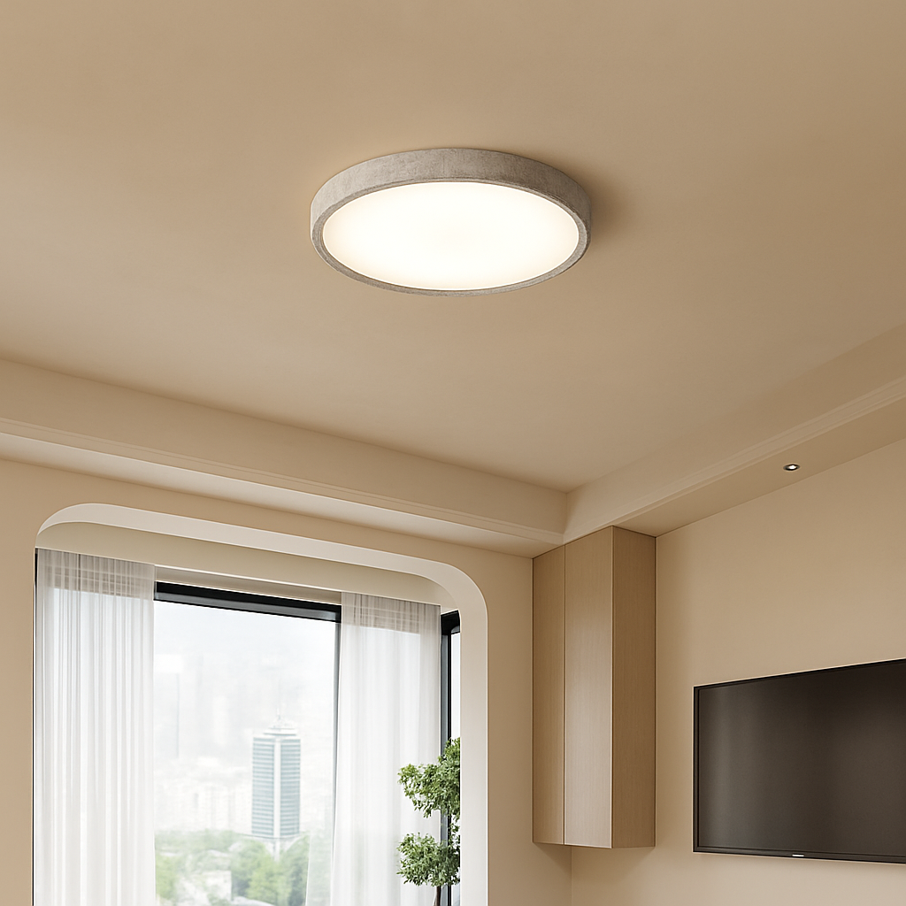 Plafonnier Led en travertin jaune