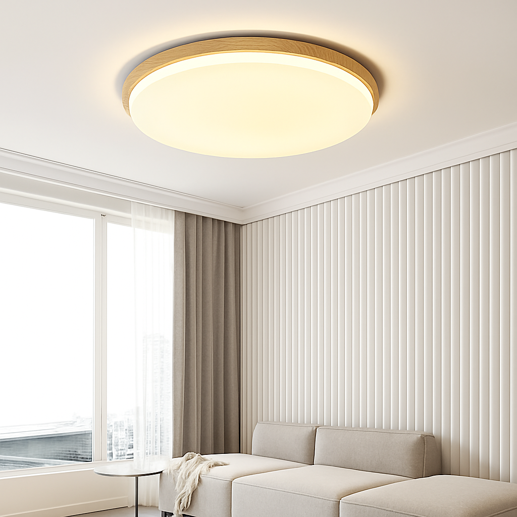 Plafonnier Led en travertin jaune