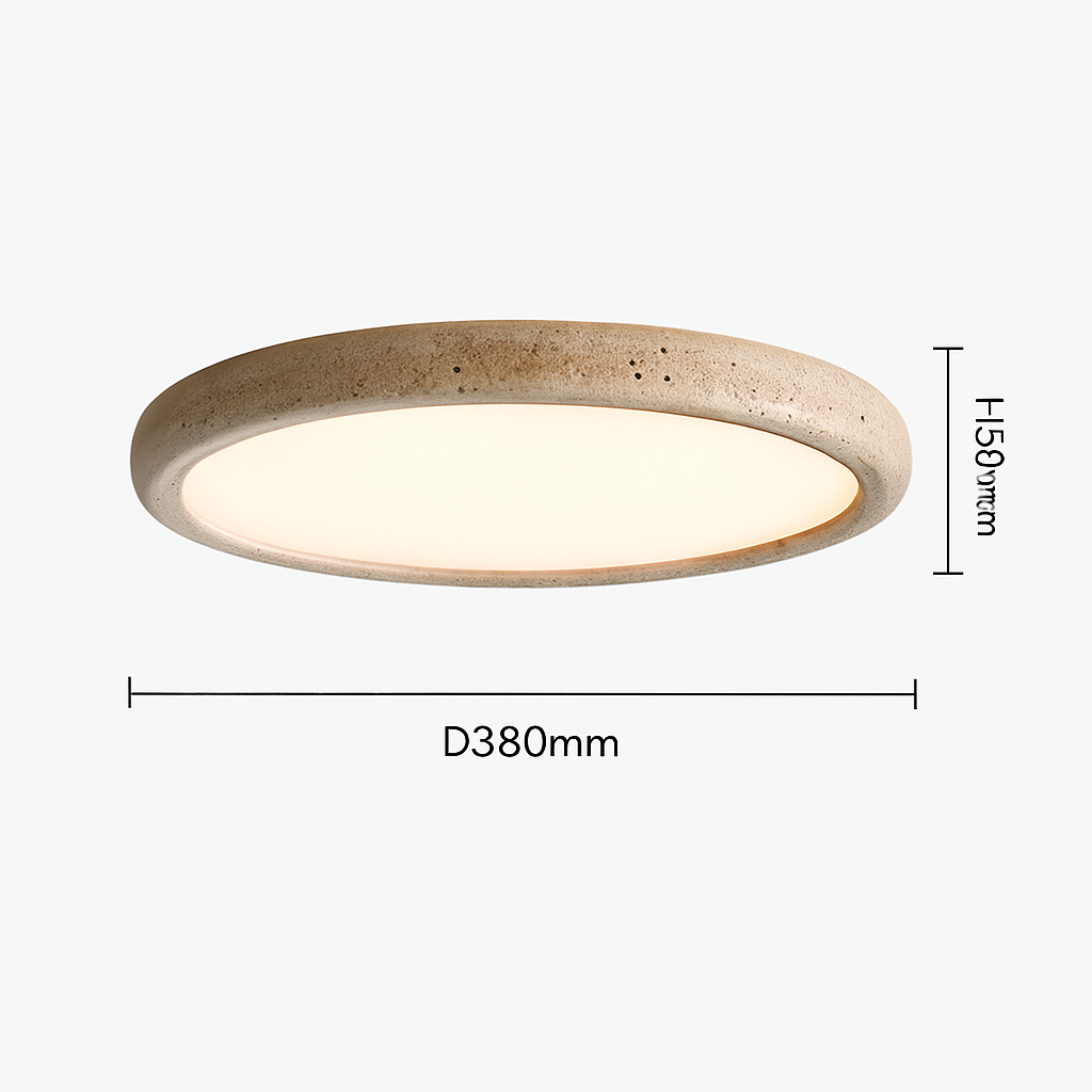Plafonnier Led en travertin jaune