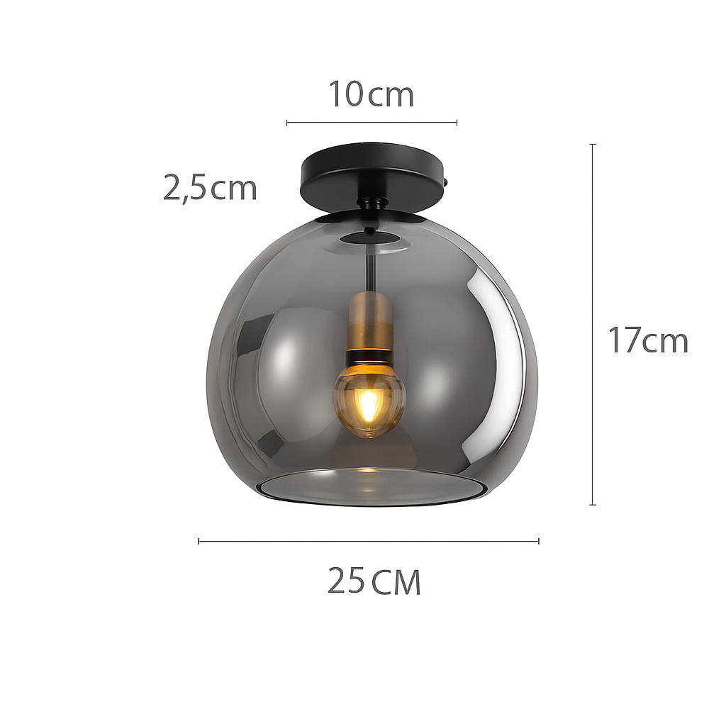 Plafonnier LED en verre au design moderne
