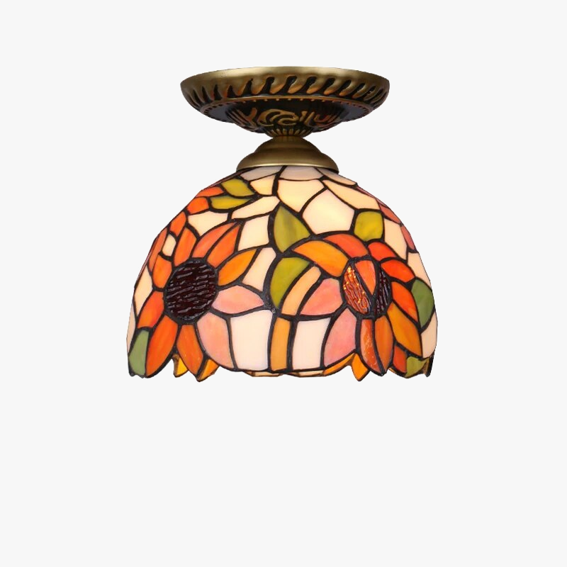 Plafonnier Led en verre créatif moderne avec ampoule 7W E27