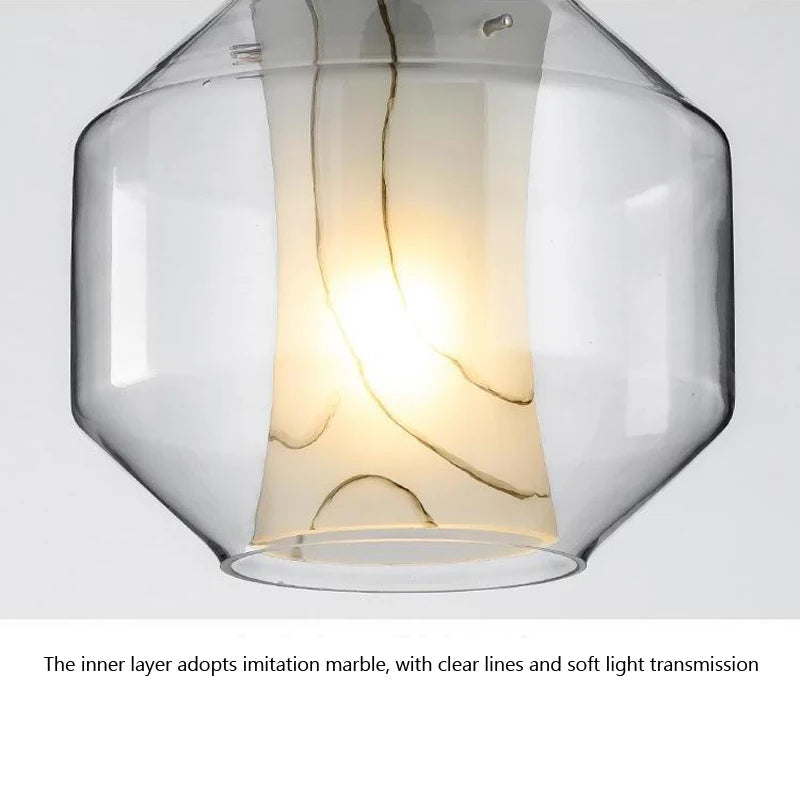 plafonnier led en verre design nordique simple luminaire décoratif intérieur
