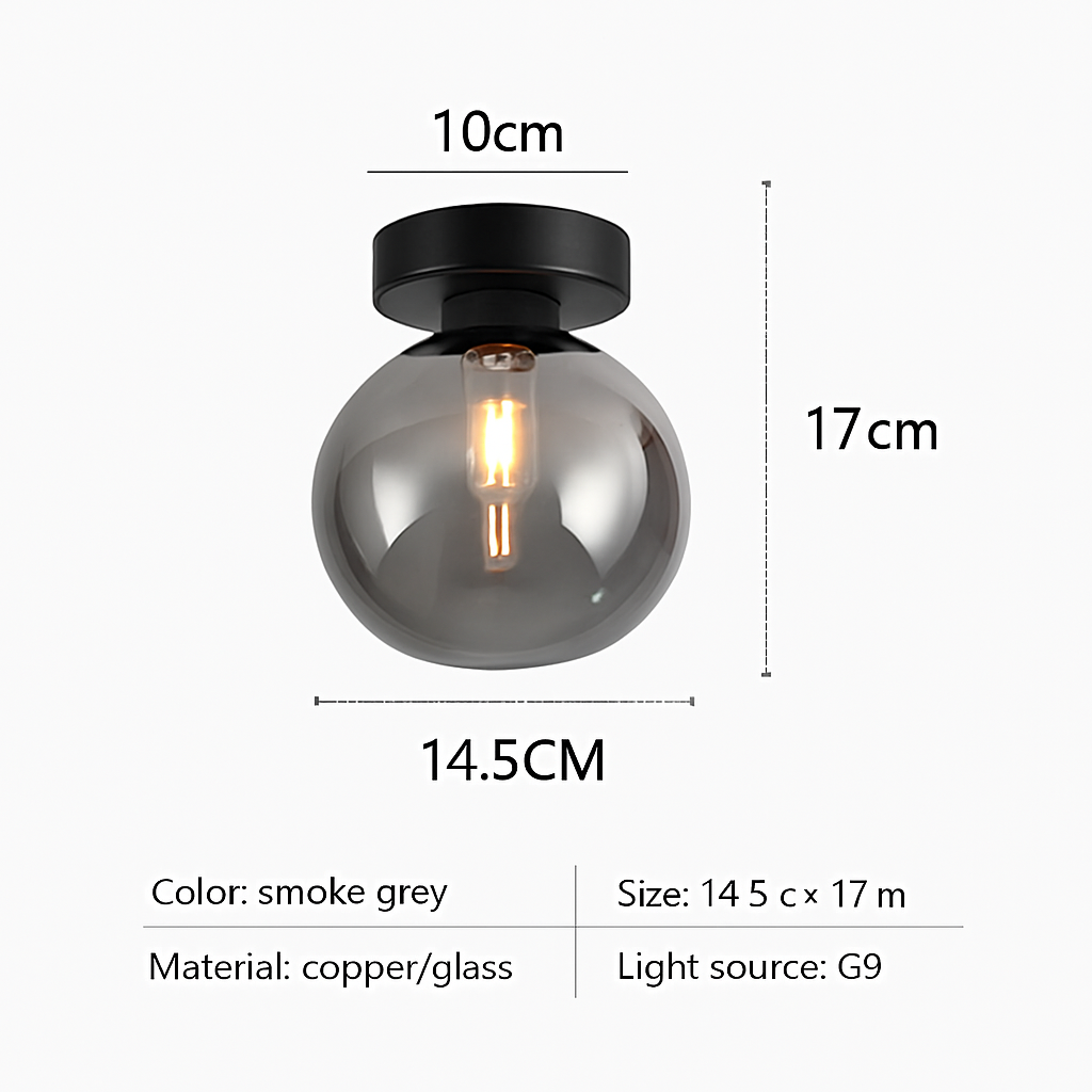 Plafonnier LED en verre minimaliste moderne