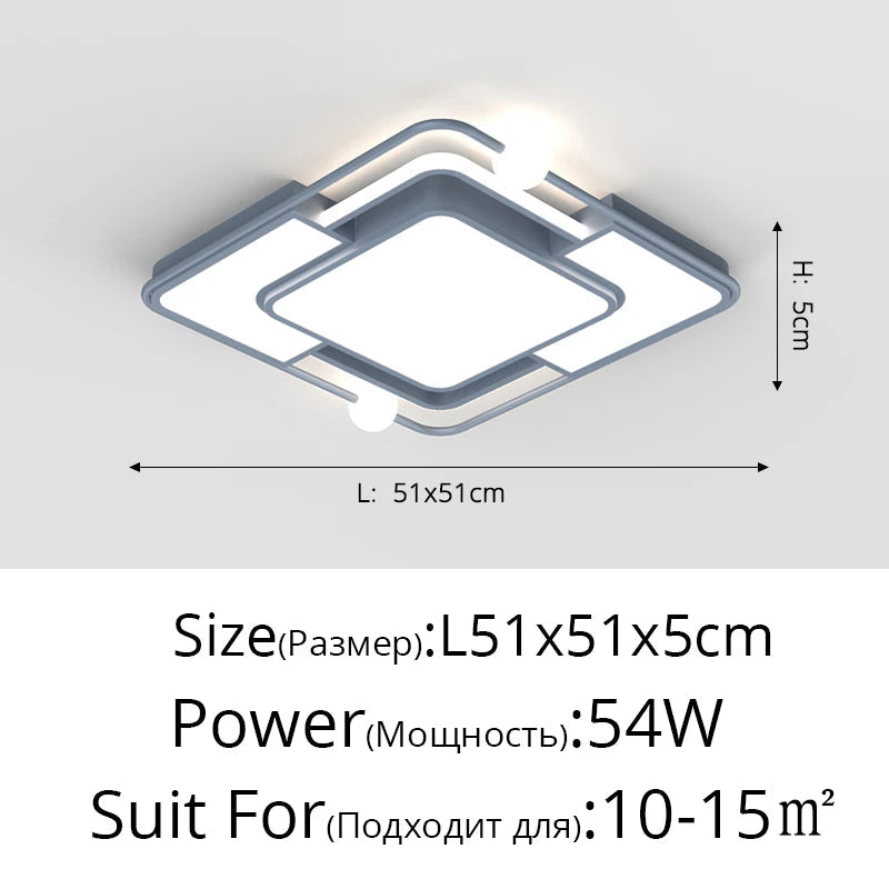 plafonnier led encastré carré moderne simple créatif