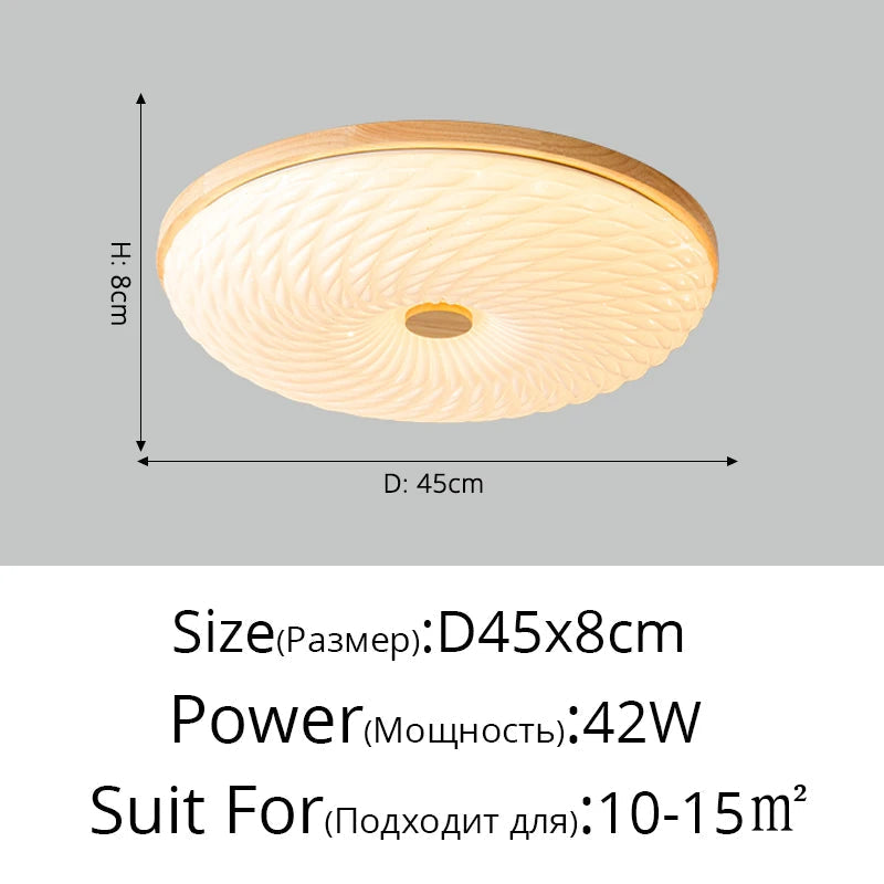 plafonnier led encastré en bois créatif nordique loft éclairage