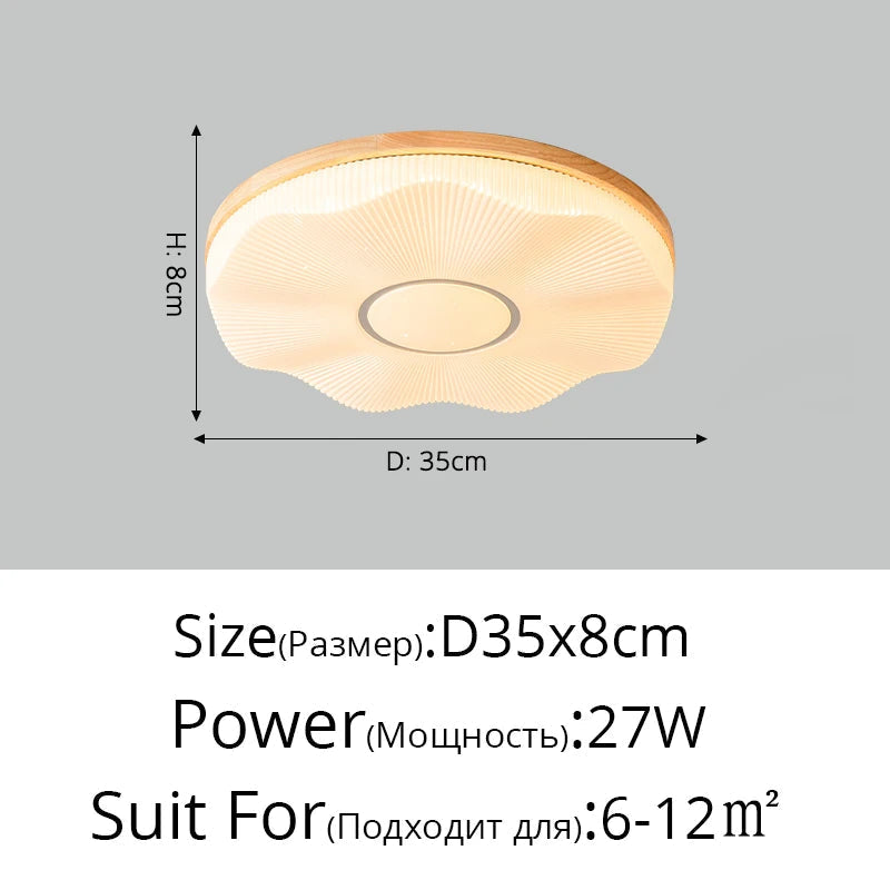 plafonnier led encastré en bois créatif nordique loft éclairage