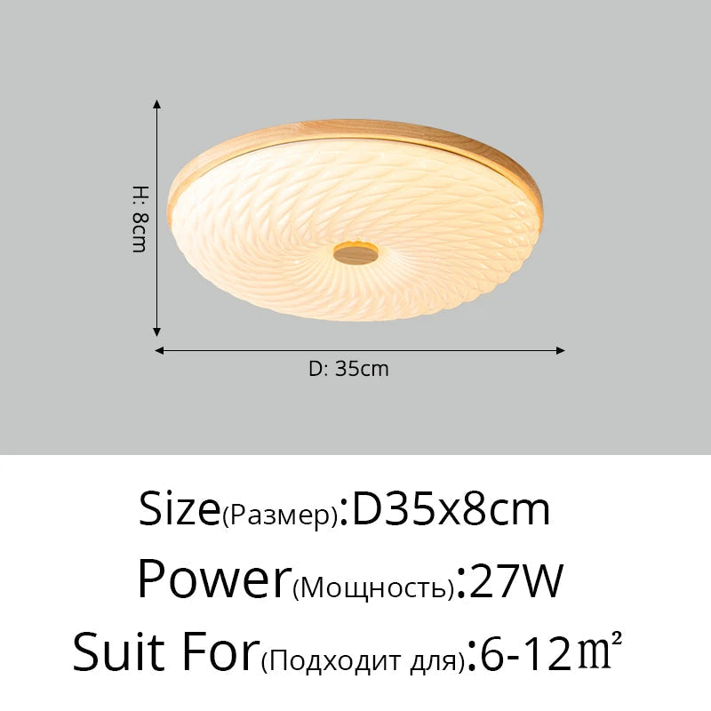 plafonnier led encastré en bois créatif nordique loft éclairage