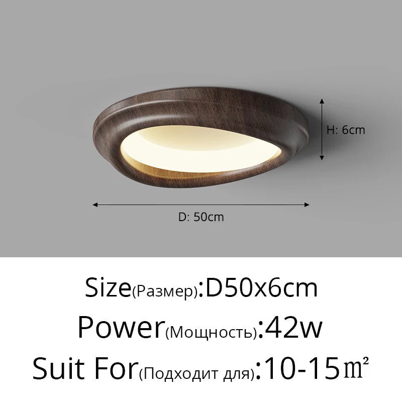 plafonnier led encastré imitation noyer spectre complet moderne