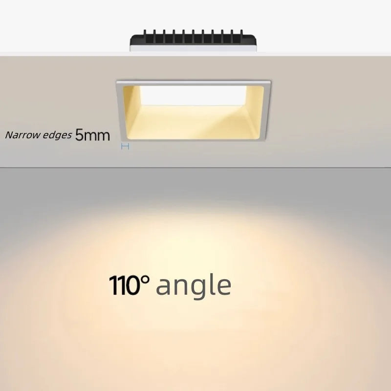 plafonnier led encastré à intensité variable carré