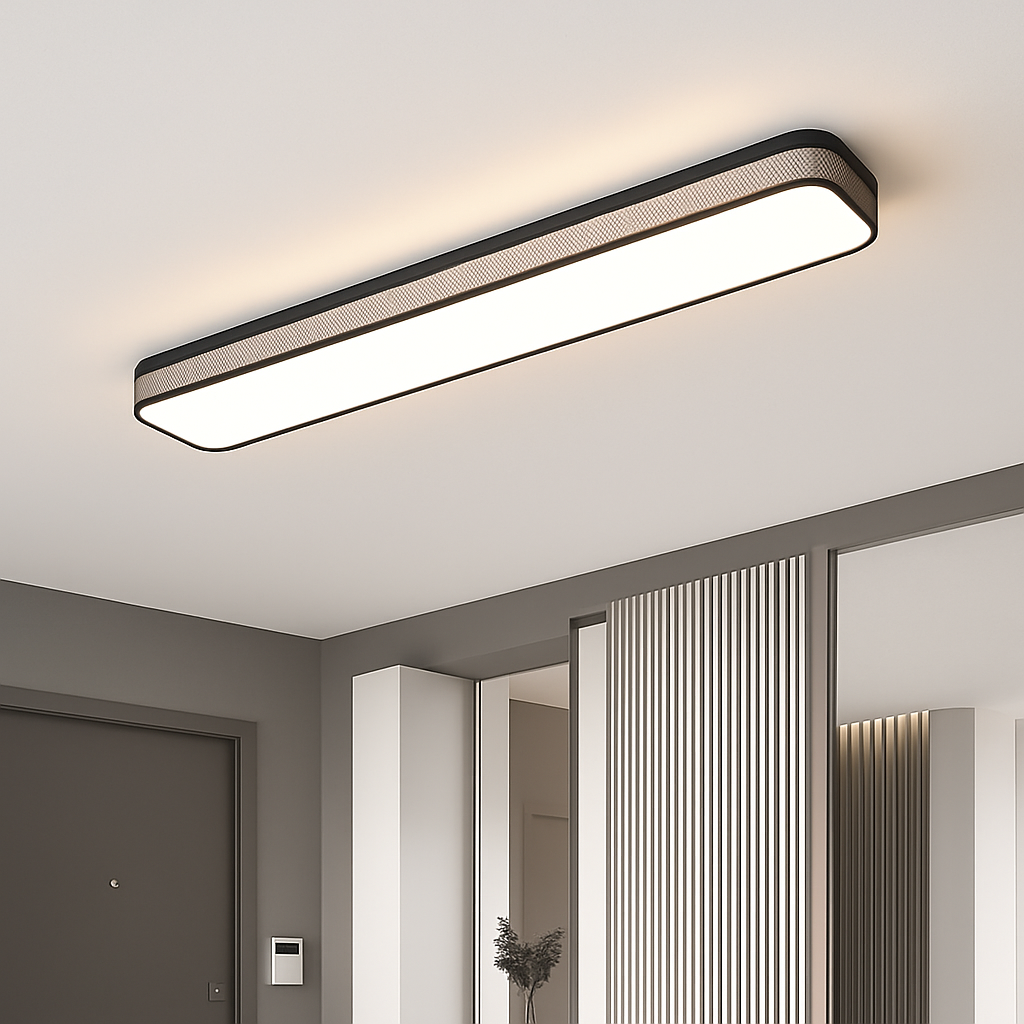 plafonnier led encastré rectangulaire minimaliste pour allée longue