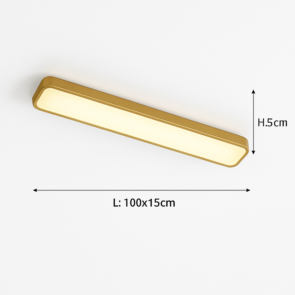 plafonnier led encastré rectangulaire minimaliste pour allée longue