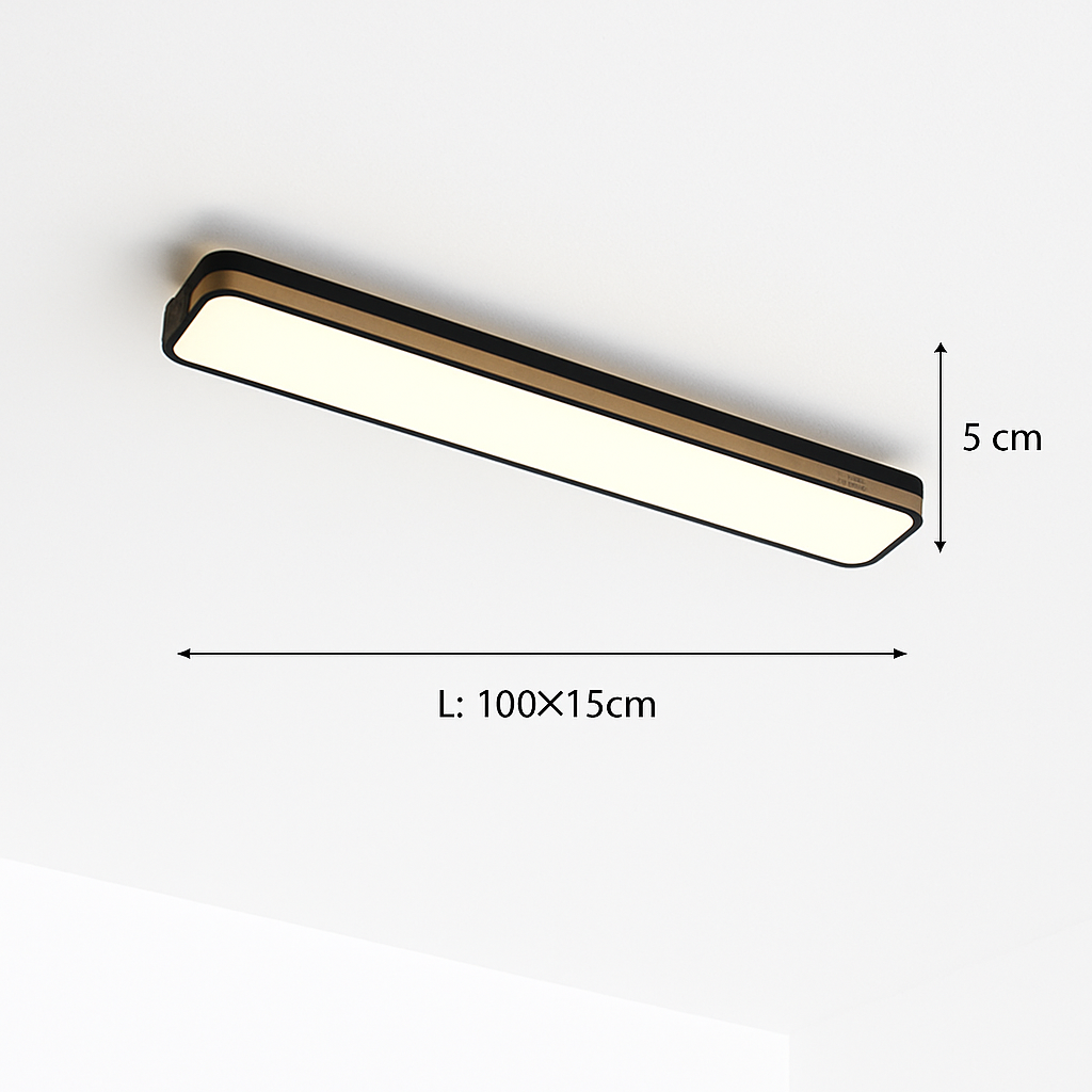 plafonnier led encastré rectangulaire minimaliste pour allée longue