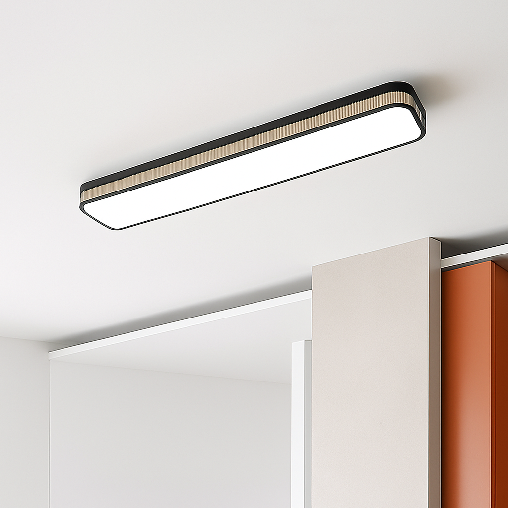 plafonnier led encastré rectangulaire minimaliste pour allée longue