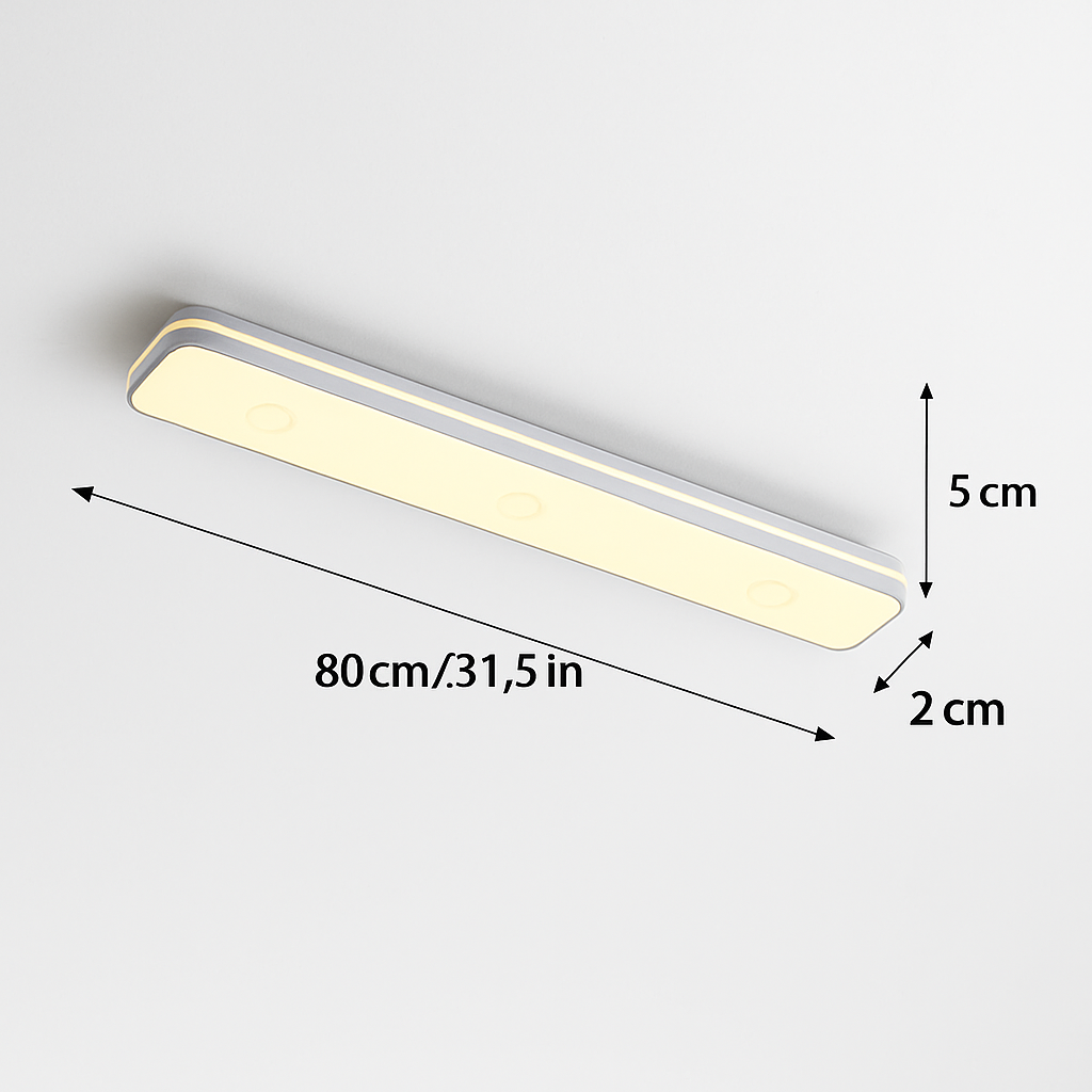 plafonnier led encastré rectangulaire minimaliste pour allée longue