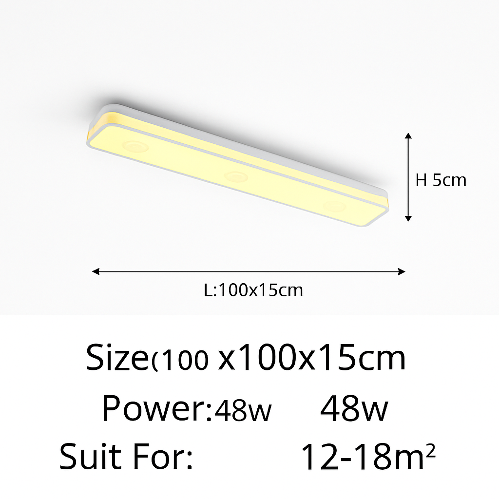 plafonnier led encastré rectangulaire minimaliste pour allée longue