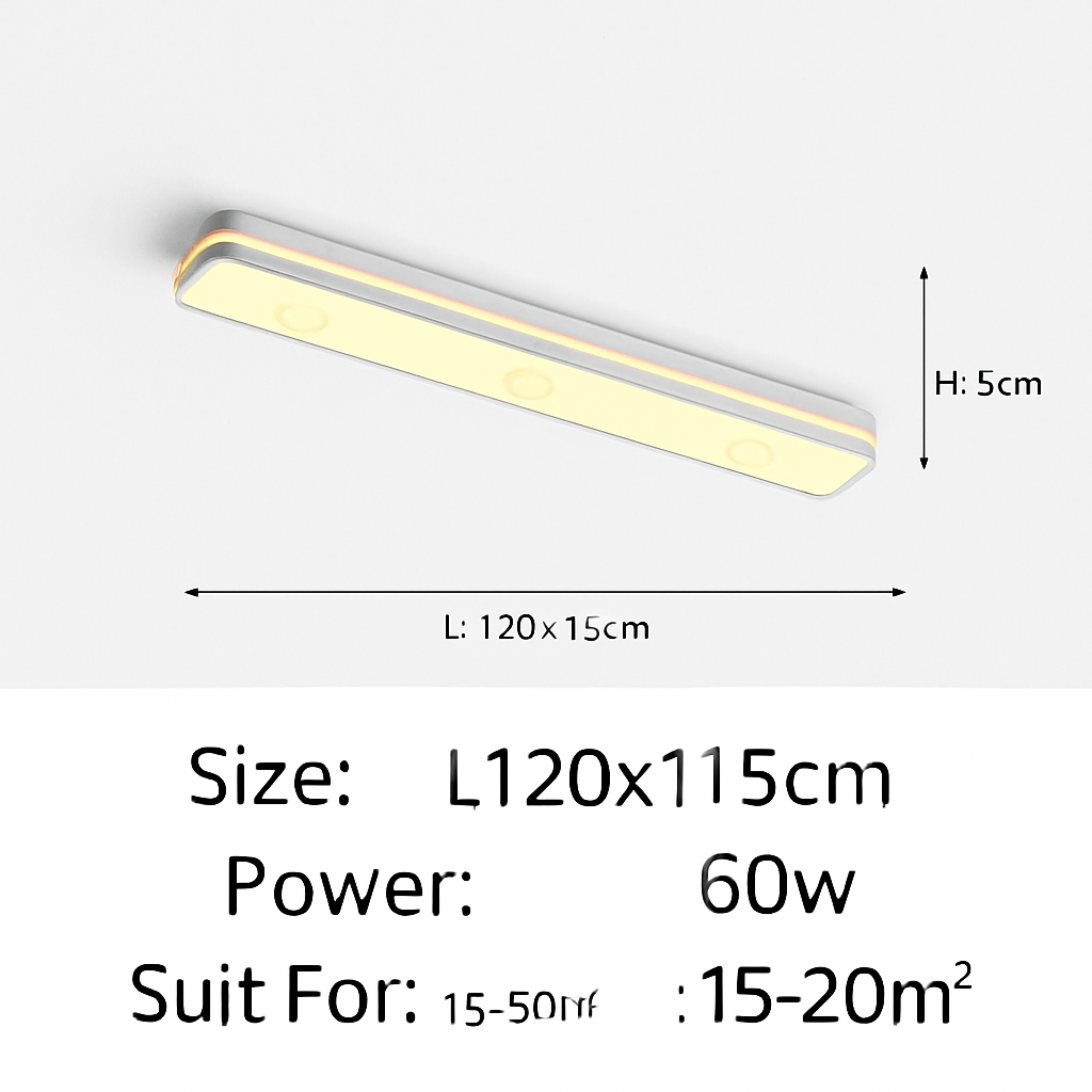 plafonnier led encastré rectangulaire minimaliste pour allée longue