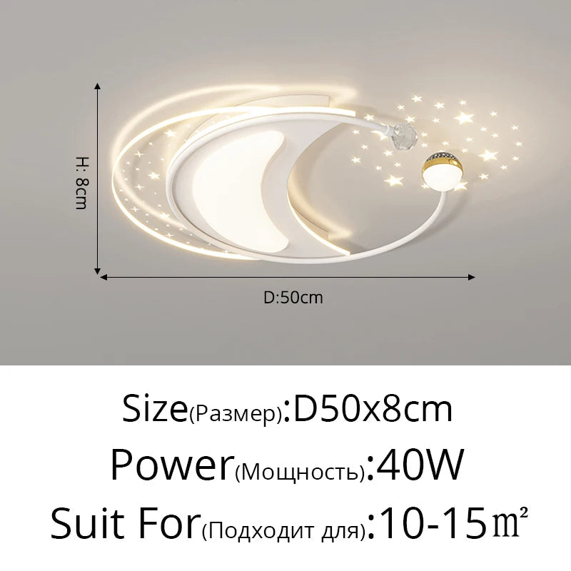 plafonnier led encastré télécommande intelligente éclairage étoilé nordique