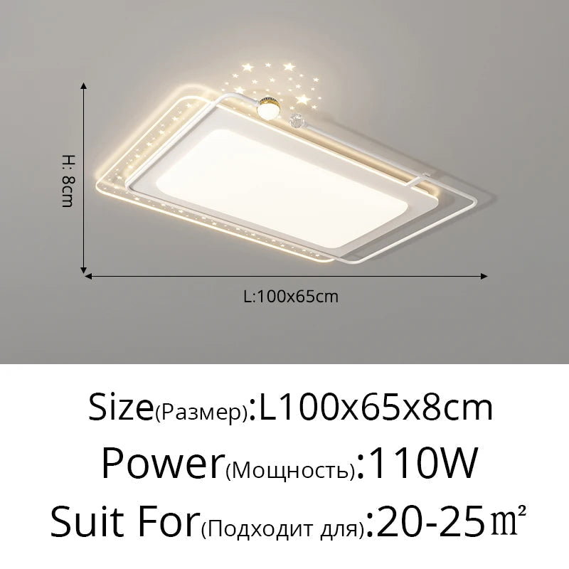 plafonnier led encastré télécommande intelligente éclairage étoilé nordique
