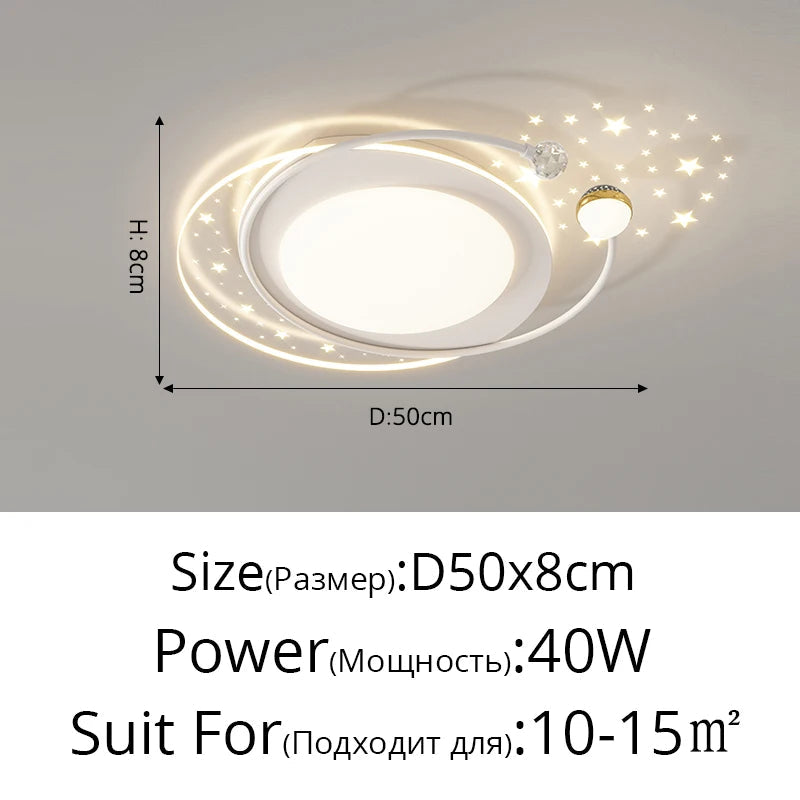 plafonnier led encastré télécommande intelligente éclairage étoilé nordique