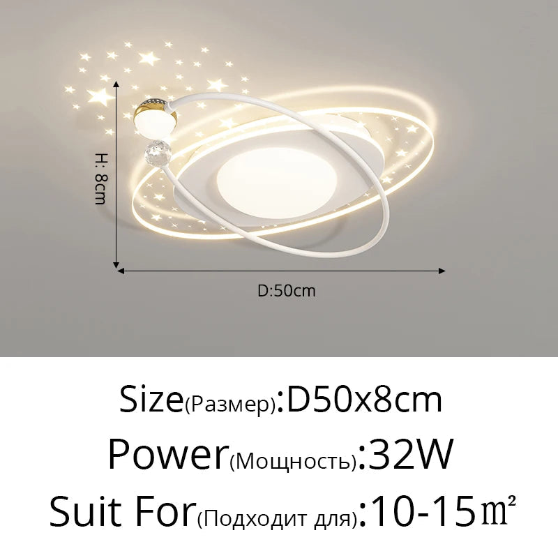 plafonnier led encastré télécommande intelligente éclairage étoilé nordique