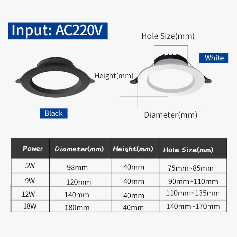 plafonnier led encastré ultra mince en aluminium pour intérieur