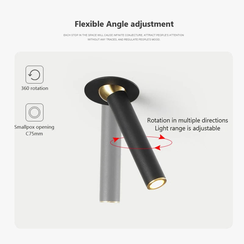 plafonnier led encastrable à angle rotatif pour intérieur