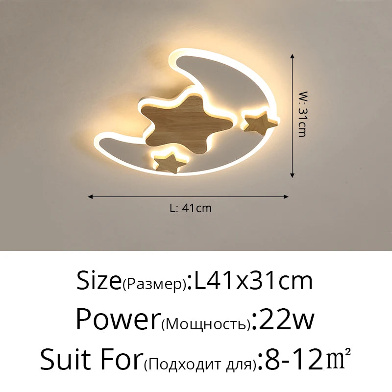 plafonnier led enfantin décoration étoile lune luminosité réglable
