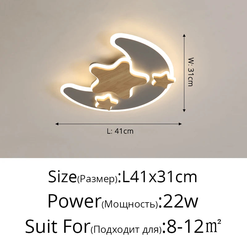 plafonnier led enfantin décoration étoile lune luminosité réglable