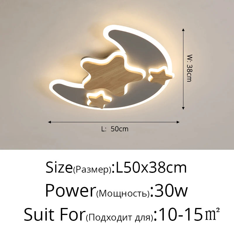 plafonnier led enfantin décoration étoile lune luminosité réglable