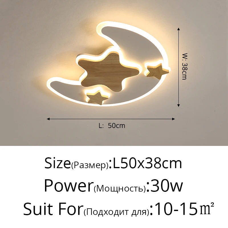 plafonnier led enfantin décoration étoile lune luminosité réglable