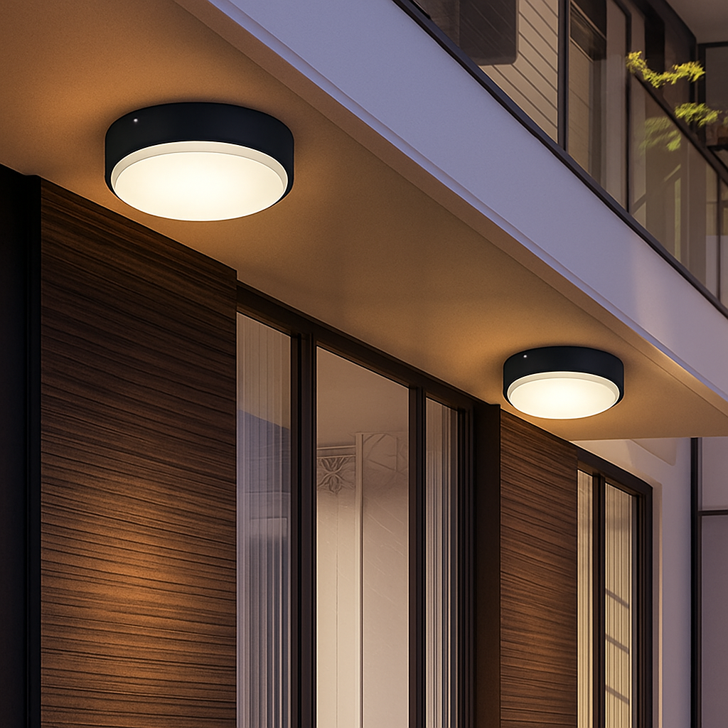 plafonnier led extérieur moderne étanche rond montage en surface