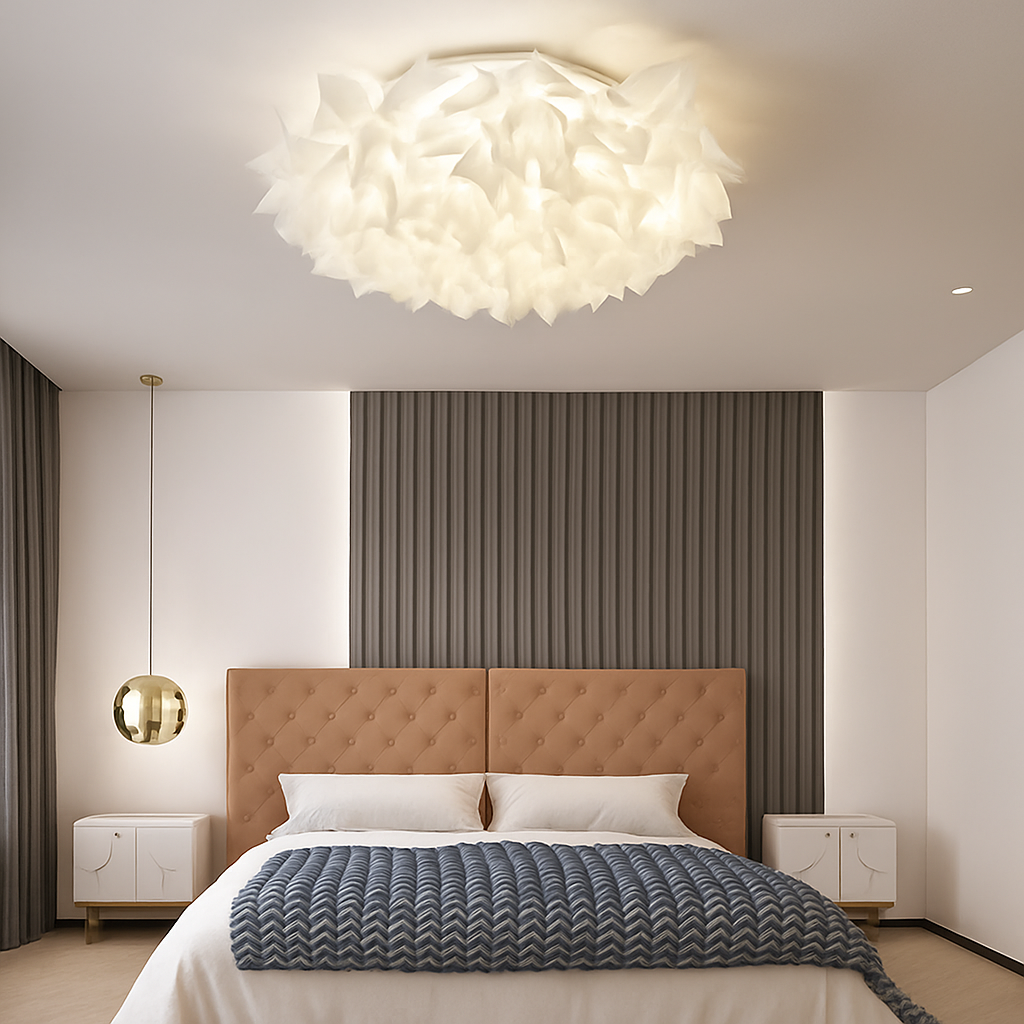 plafonnier led fleur romantique avec télécommande gradation pvc