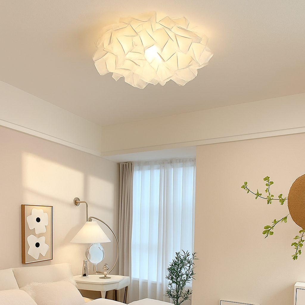 plafonnier led fleur romantique avec télécommande gradation pvc