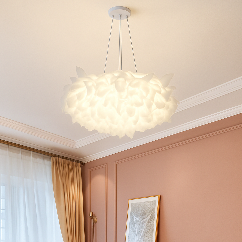 plafonnier led fleur romantique avec télécommande gradation pvc