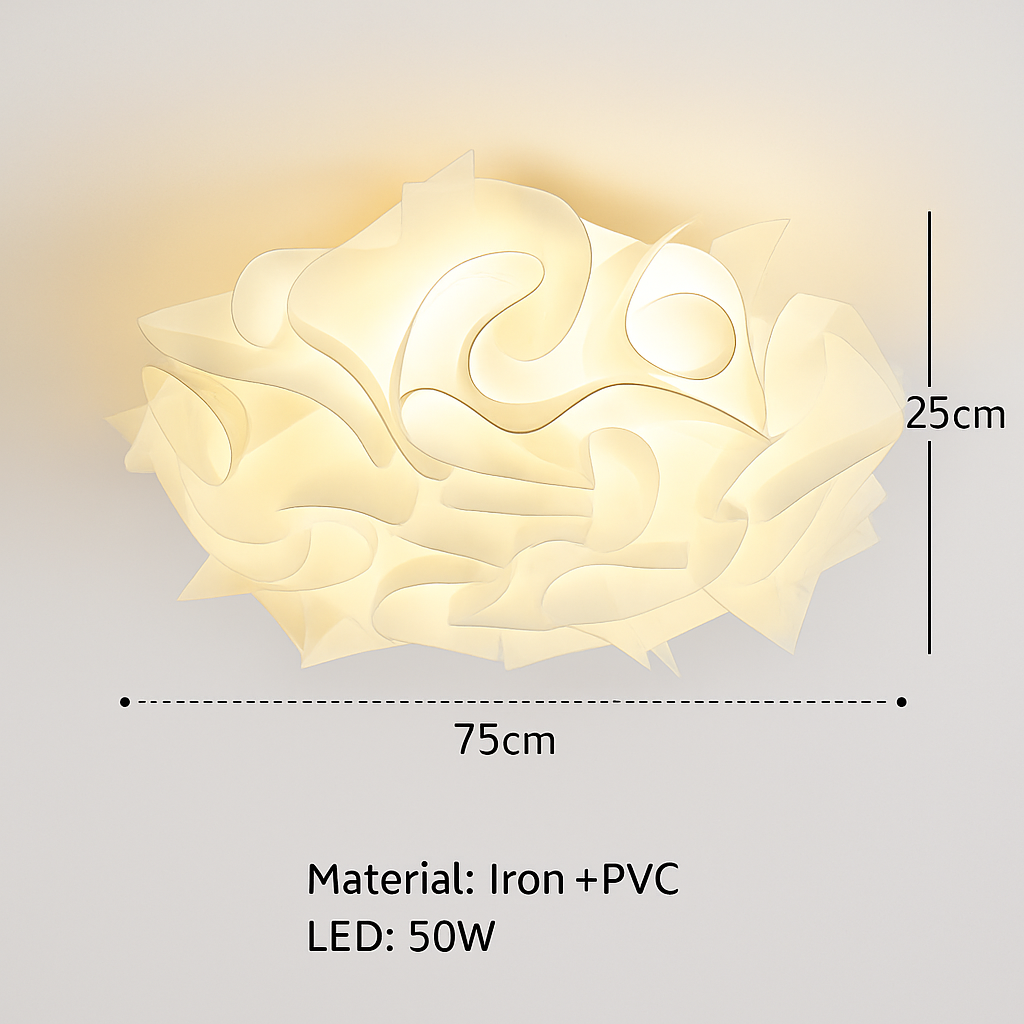 plafonnier led fleur romantique avec télécommande gradation pvc