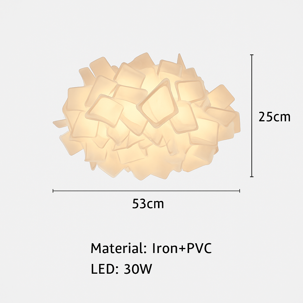 plafonnier led fleur romantique avec télécommande gradation pvc