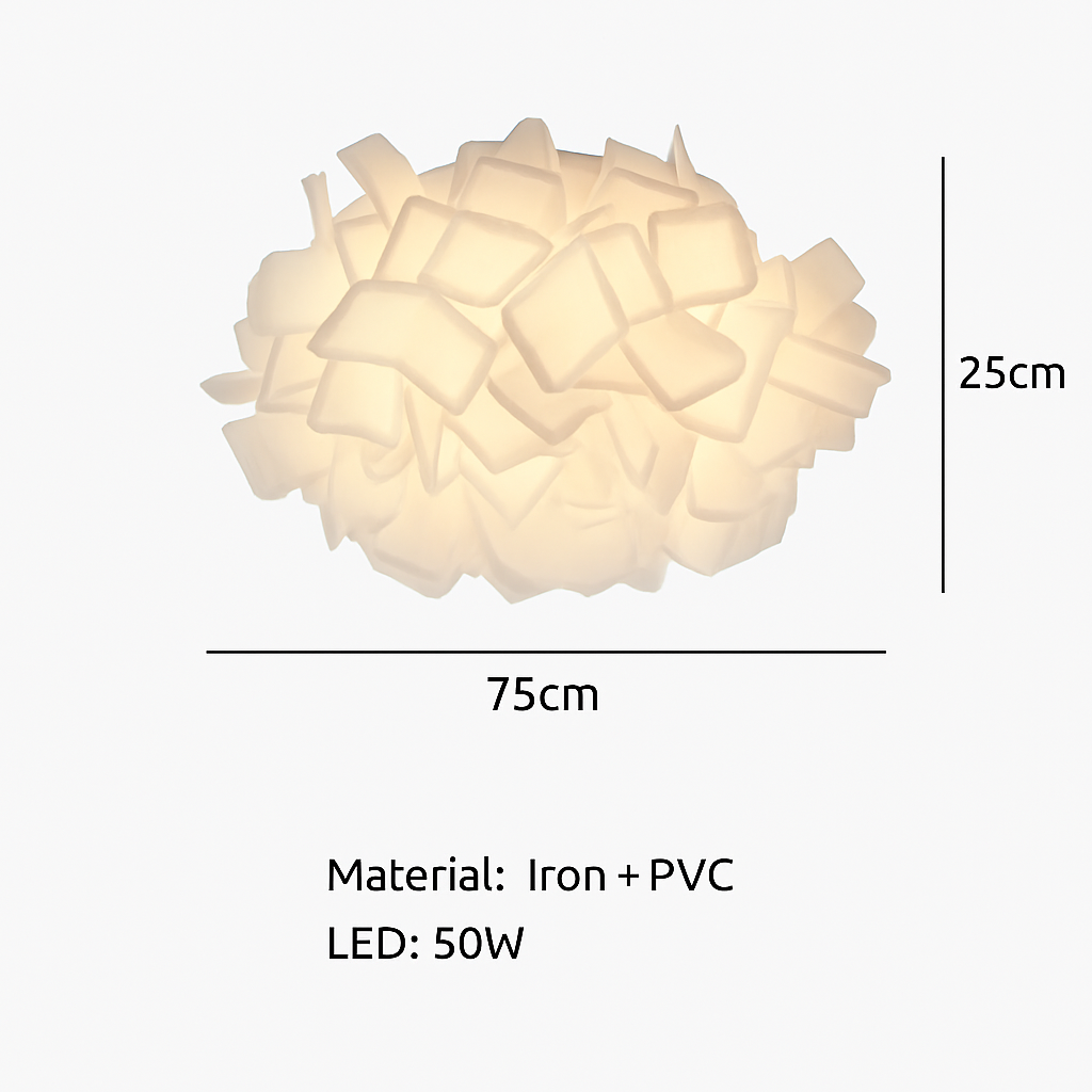 plafonnier led fleur romantique avec télécommande gradation pvc
