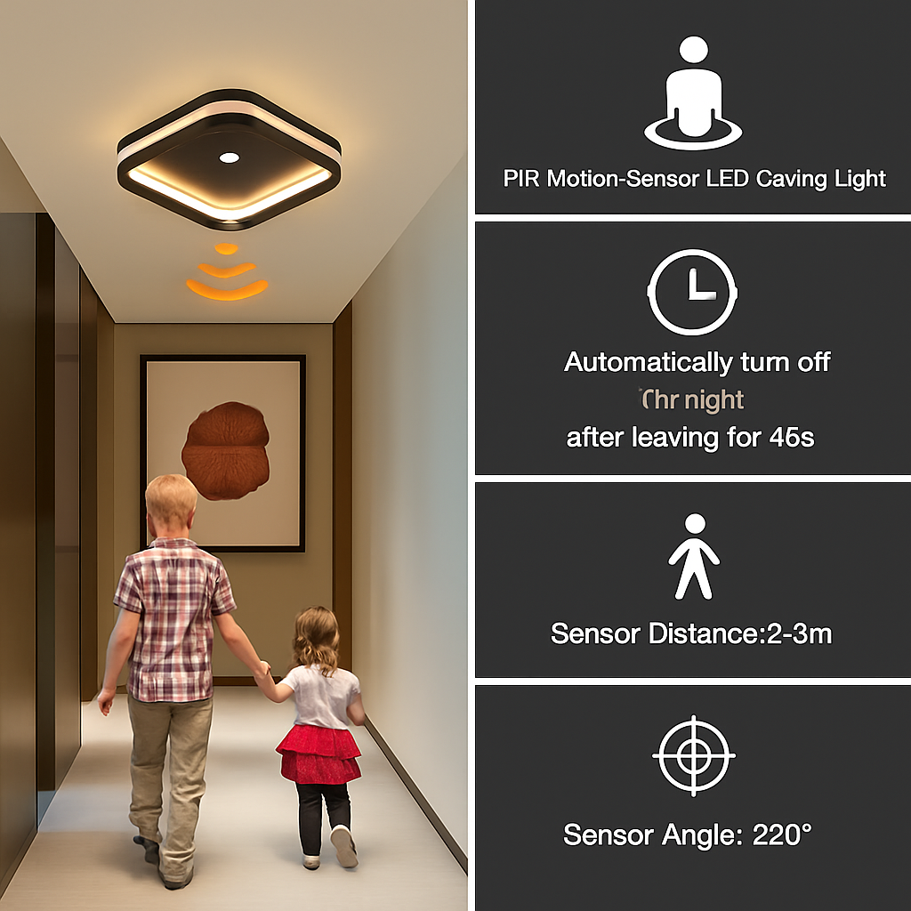 plafonnier led intelligent avec capteur de mouvement pir
