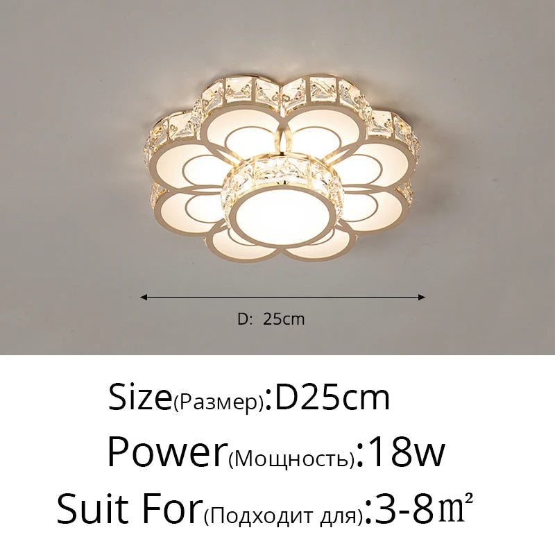 plafonnier led intelligent avec motif de fleur en cristal moderne