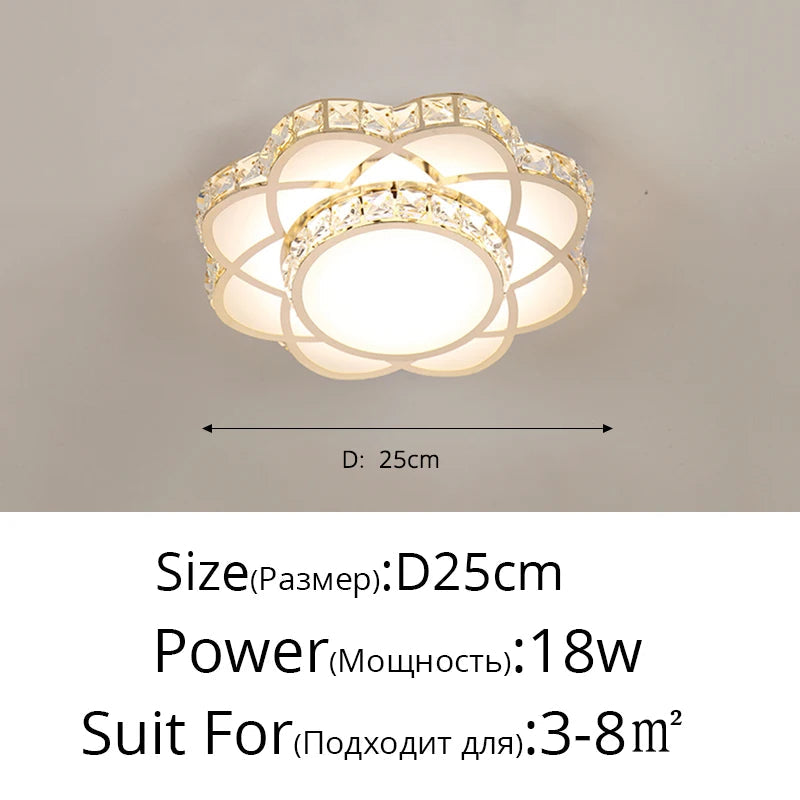 plafonnier led intelligent avec motif de fleur en cristal moderne