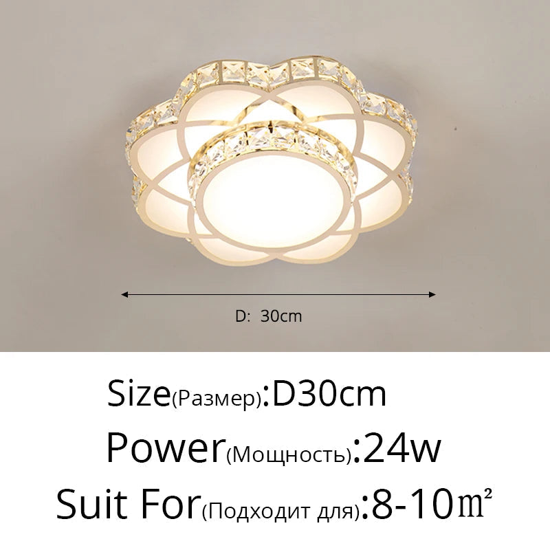 plafonnier led intelligent avec motif de fleur en cristal moderne