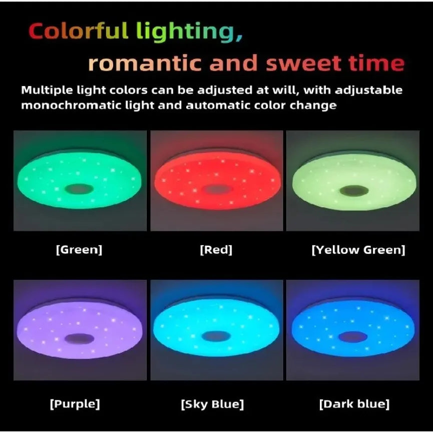 plafonnier led intelligent avec musique et télécommande