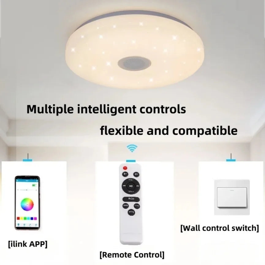 plafonnier led intelligent avec musique et télécommande