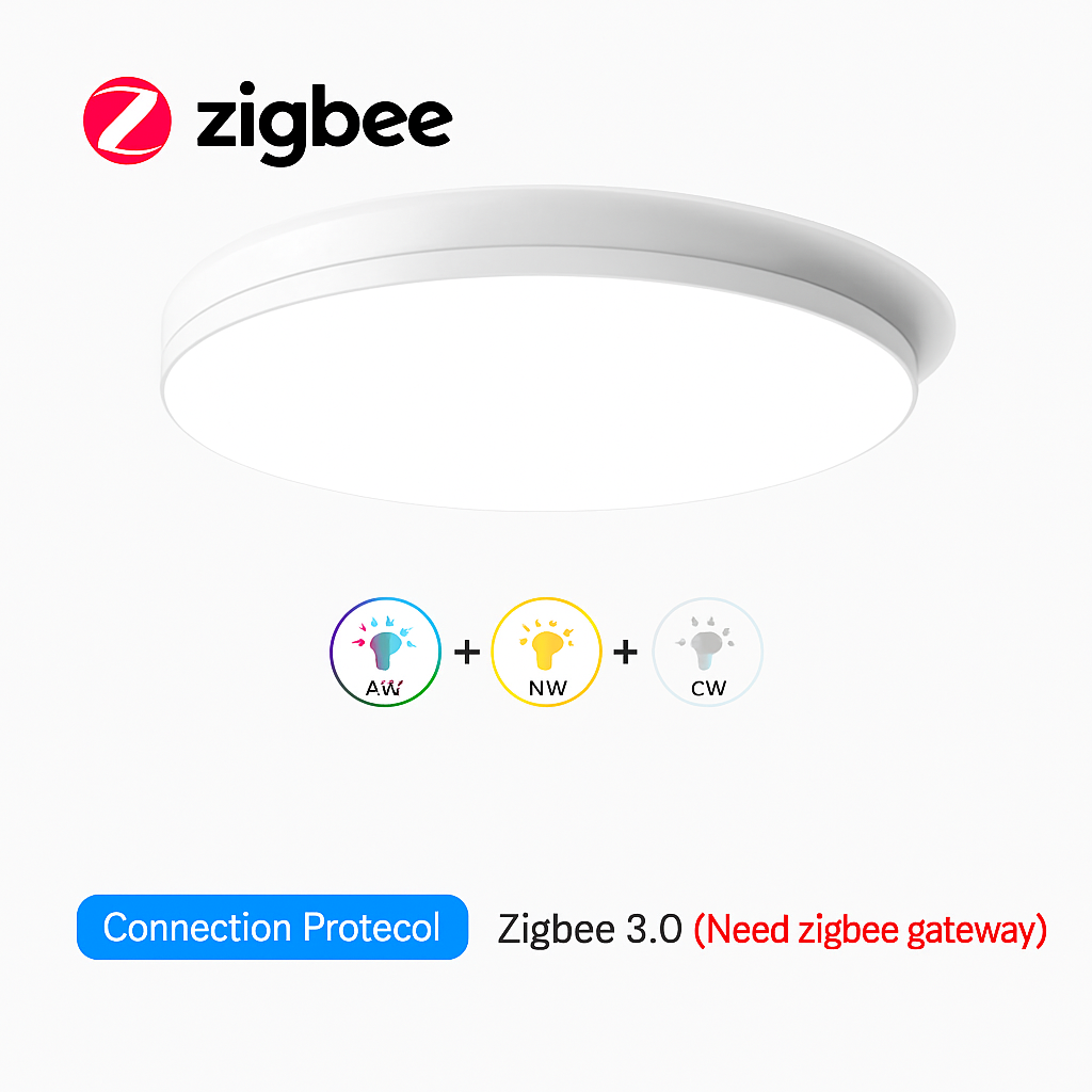 plafonnier led intelligent tuya zigbee avec commande vocale et application