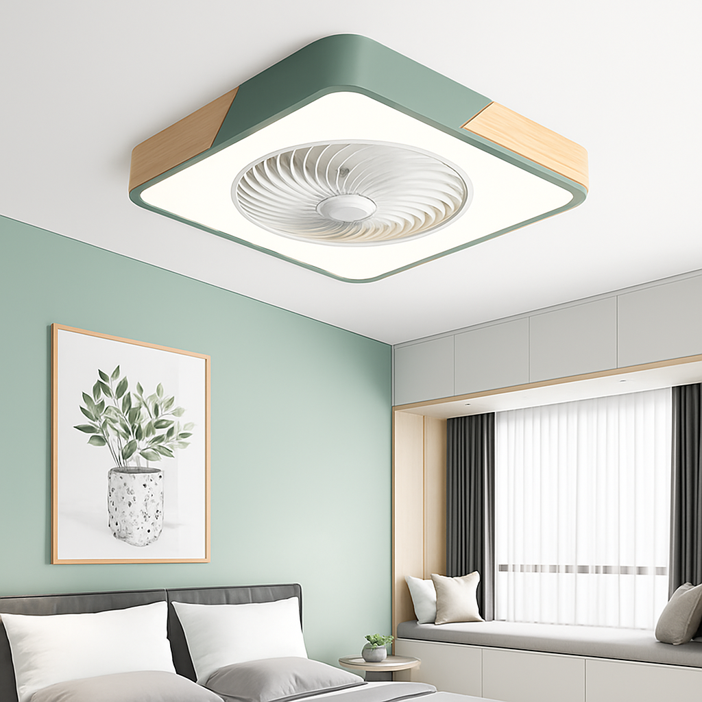 plafonnier led intelligent ventilateur de plafond moderne télécommande design fin
