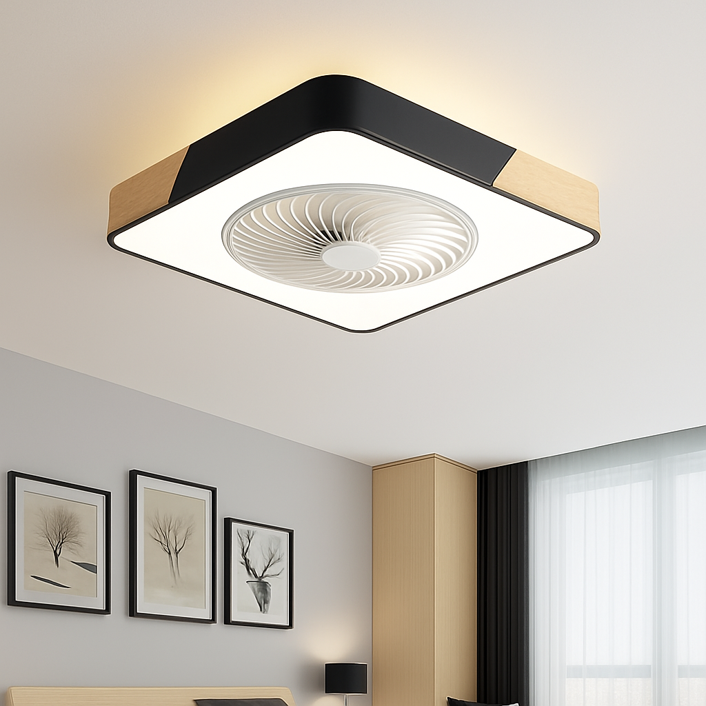 plafonnier led intelligent ventilateur de plafond moderne télécommande design fin