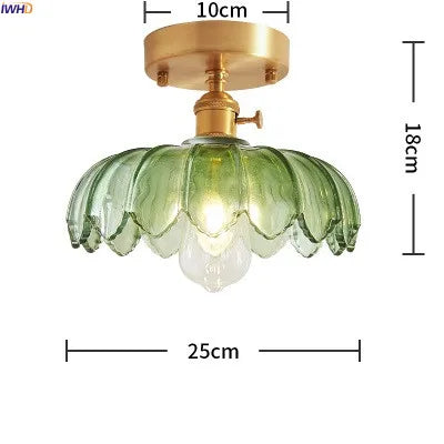 plafonnier led iwhd verre cuivre style nordique vintage edison